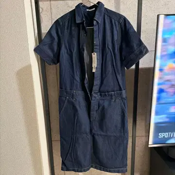 ELFORBR 다크 데님 숏 슬리브 올인원 M 사이즈