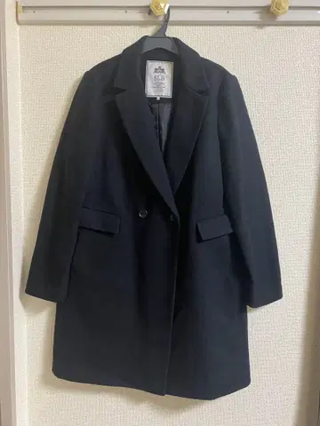 네이비 더블 브레스트 체스터 코트