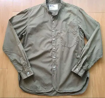 M 사이즈 [ MHL. ] 가먼트 다이 코튼 포플린 셔츠 MHL