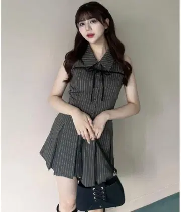 OLIVE des OLIVE 슬리브리스 셔츠 미니 원피스