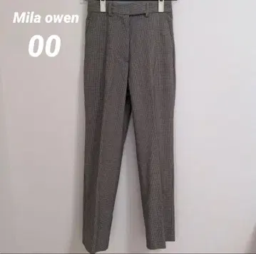 미라 오웬 후고무 센터 프레스 테이퍼드 체크 팬츠 00