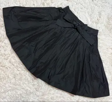 JILLSTUART 플레어 스커트 블랙 리본 포함 허리 약 66cm