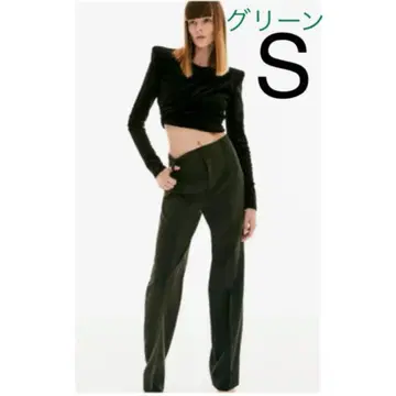 새상품 그린 S ZARA 풀렝스 팬츠