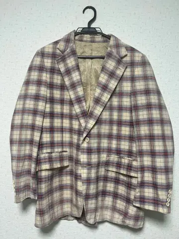 테일러드 자켓 60s70s 유니티켓 체크 무늬