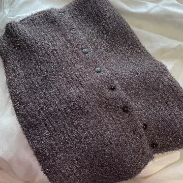 mediam Lame Feather Bare top 니트 뷔스티에