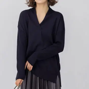 23구 세탁 가능한 레이어트 카라 울 100% V넥 니트 풀오버 38