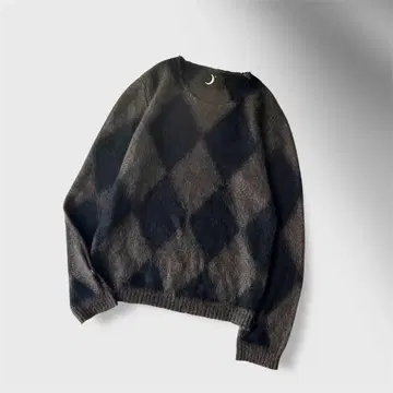 archive LUNA 모헤어 니트 아가일 이탈리아제 브라운 구제 의류