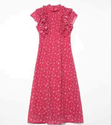 머큐리 듀오 프릴 슬리브 플라워 원피스 레드 M 사이즈