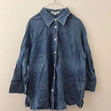 1점 한정 NON-IRON 쉐이프핏 셔츠 블라우스 상의 블루