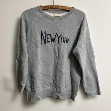 Barns 그레이 NEWYORK 프린트 맨투맨 M