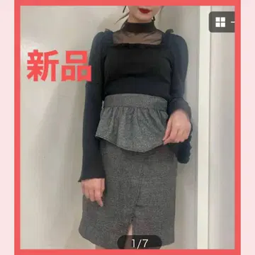 택 포함 새상품 EATME 이토미 2WAY 페플럼 타이트 스커트