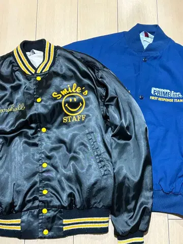 앞 70s 바시티 자켓 뒤 80s 바시티 자켓 made in USA