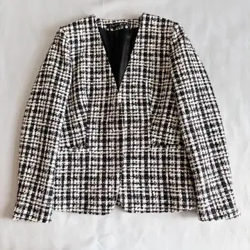 컨디션 최상 [인디비] 노카라 자켓 트위드 멀티 컬러 36