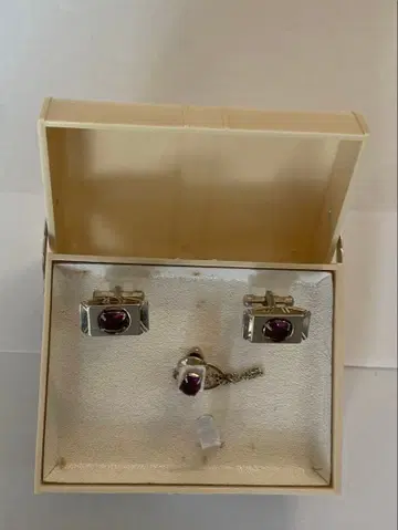 실버 925 넥타이핀 커프스 단추 세트