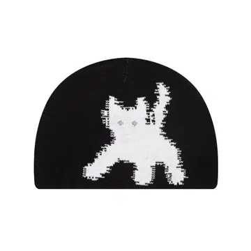 aeae 고양이 디자인 니트 모자 블랙