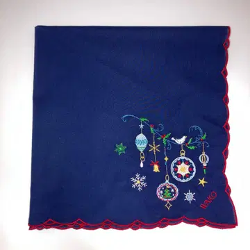 미사용 긴자 WAKO 손수건 크리스마스 자수