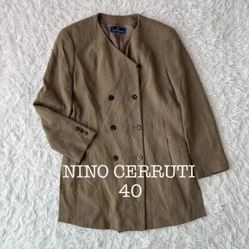 니노체루티 노카라 자켓 40 카키 브라운 더블 브레스트