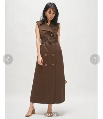 SNIDEL sustainable 트렌치 베스트 원피스 브라운