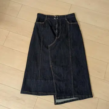 다크 데님 타이트 스커트 슬릿 포함 (M에 가까운 S)
