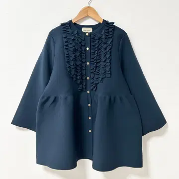 새상품급 UNITEDARROWS 미니 프릴 니트 가디건 네이비