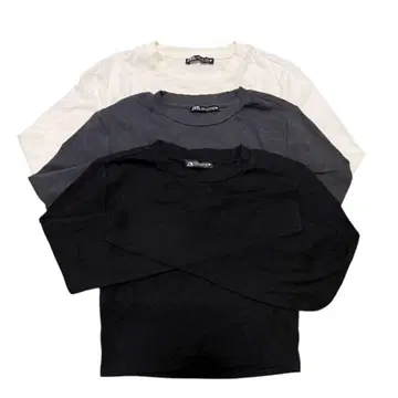 ZARA 긴팔 크롭 T셔츠 3종 세트