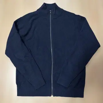 무인양품 워셔블 하찌 풀 집업 가디건 네이비 S