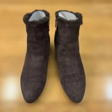 퍼 달린 다크 브라운 숏부츠 히미코 25cm