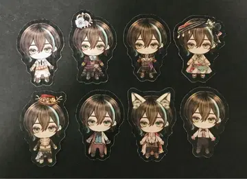 악마 집사와 검은 고양이 아쿠네코 베렌 인형 플레이크 씰 8개 세트