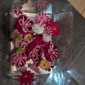 토끼와 꽃의 일본풍 머리 장식 [ 시치고산 추천 ]