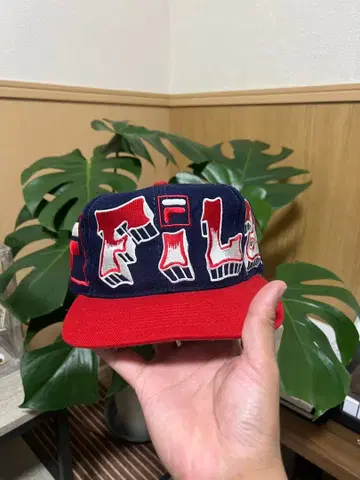 FILA 네이비 레드 snapback 90s