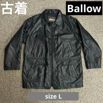 구제 의류 Ballow 블랙 가죽 코트 size L