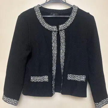 [ INED ] 노카라 블랙 니트 자켓 사이즈 9