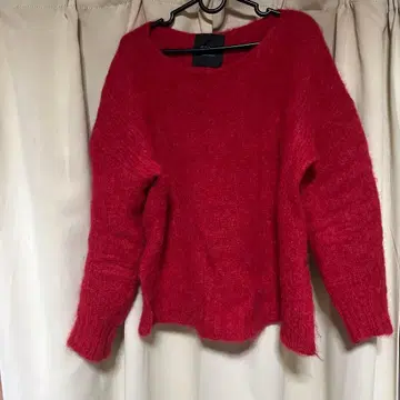 LESAGE 빨간색 모헤어 니트 긴팔