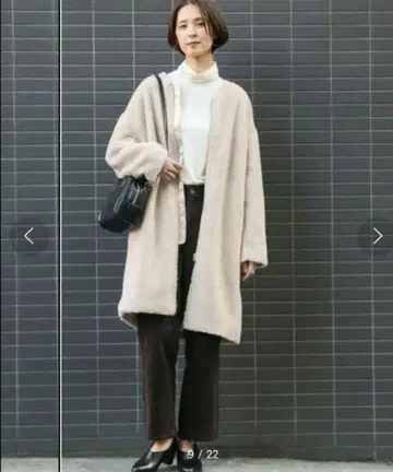 보아 ZIP 노카라 코트