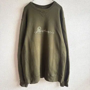 EddieBauer 로고 자수 아메카지 아웃도어 맨투맨 카키 L