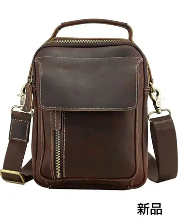 TIDING 앤티크 두꺼운 원단 소가죽 숄더백 사선 크로스백 2WAY