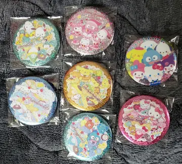 산리오 캐릭터즈 키라키라 BIG 캔 배지 7개 세트