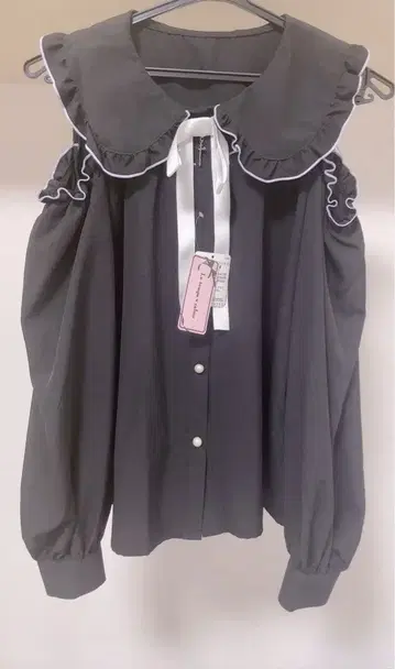 지뢰계 블라우스 블랙