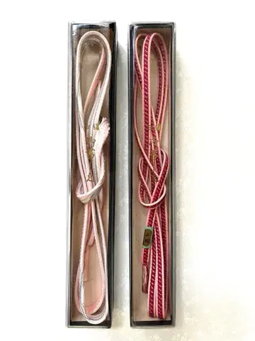 순수 실크 오비 고정 띠 2종 세트 핑크, 빨간색