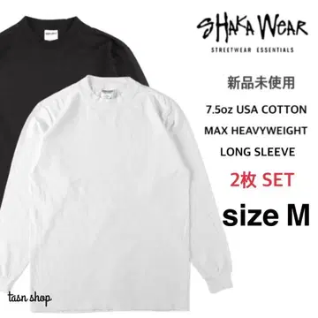 [샤카웨어] 새상품 맥스 헤비웨이트 긴팔 티셔츠 화이트 블랙 M 2장