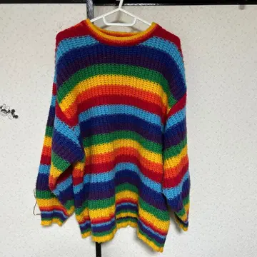 프레다 레인보우 스트라이프 니트 스웨터