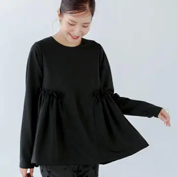 fit more 핏모어 벌룬 절개 페플럼 상의