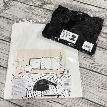 키요 고양이 T셔츠 화이트, 니트캡 세트