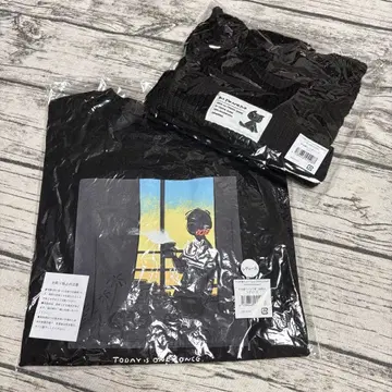 키요 고양이 티셔츠 블랙, 니트 캡 세트