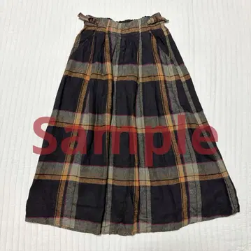 택 포함 새상품 KELEN 케렌 체크 무늬 턱 스커트