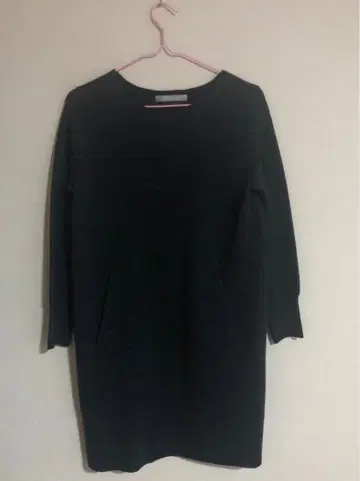 theory luxe 니트 원피스 다크 그레이 울 포켓 블랙