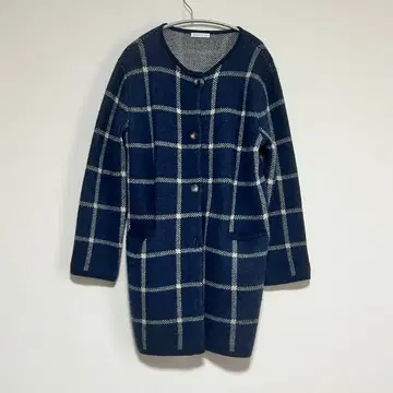 아틀리에식스 체크 무늬 니트 코트