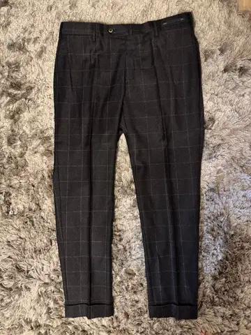 PT01 윈도페인 울 플란넬 슬랙스 50사이즈 블랙