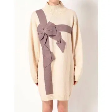 merry jenny 선물 리본 터틀 니트 원피스