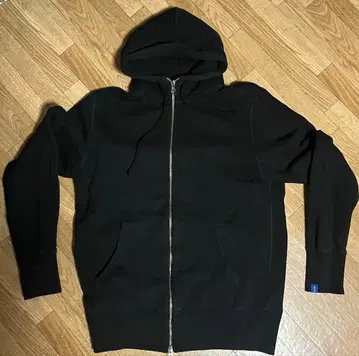 LOOPWHEELER 하이 지퍼 후드티 블랙